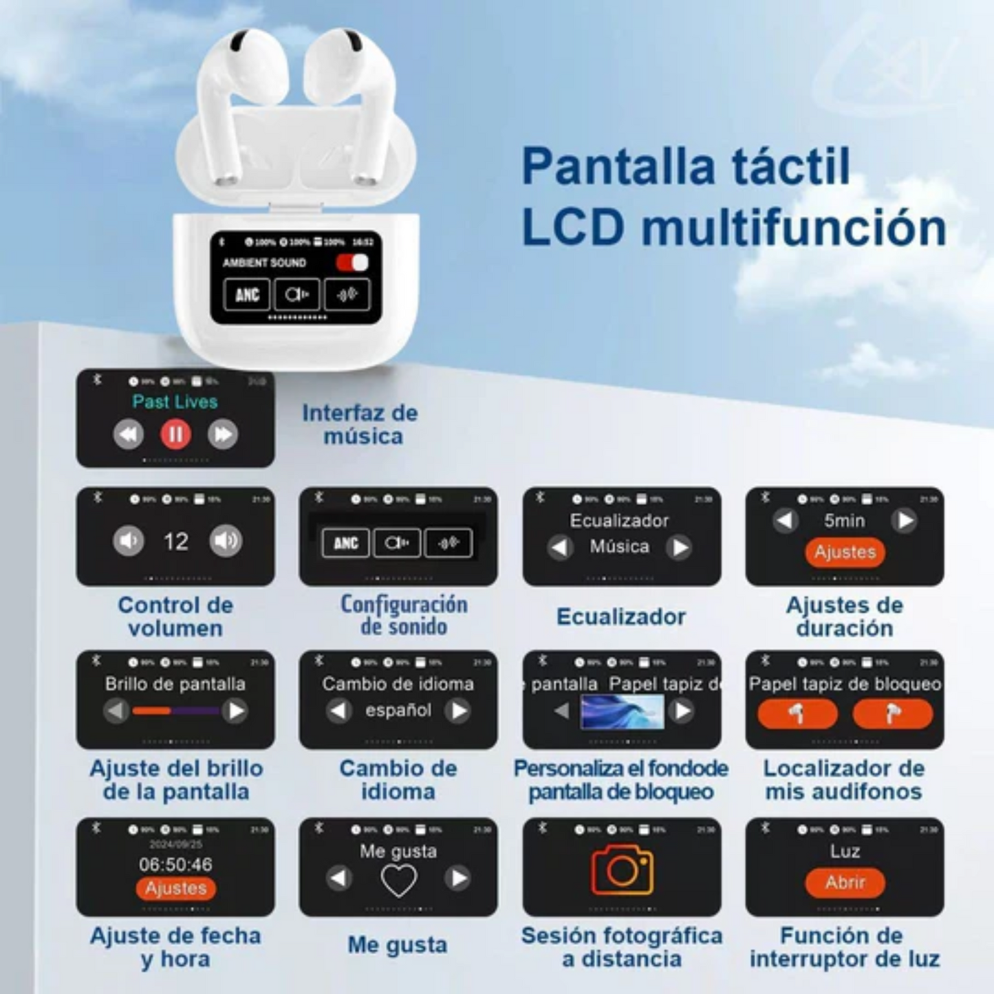 Audífonos Bluetooth PRO Pantalla Táctil