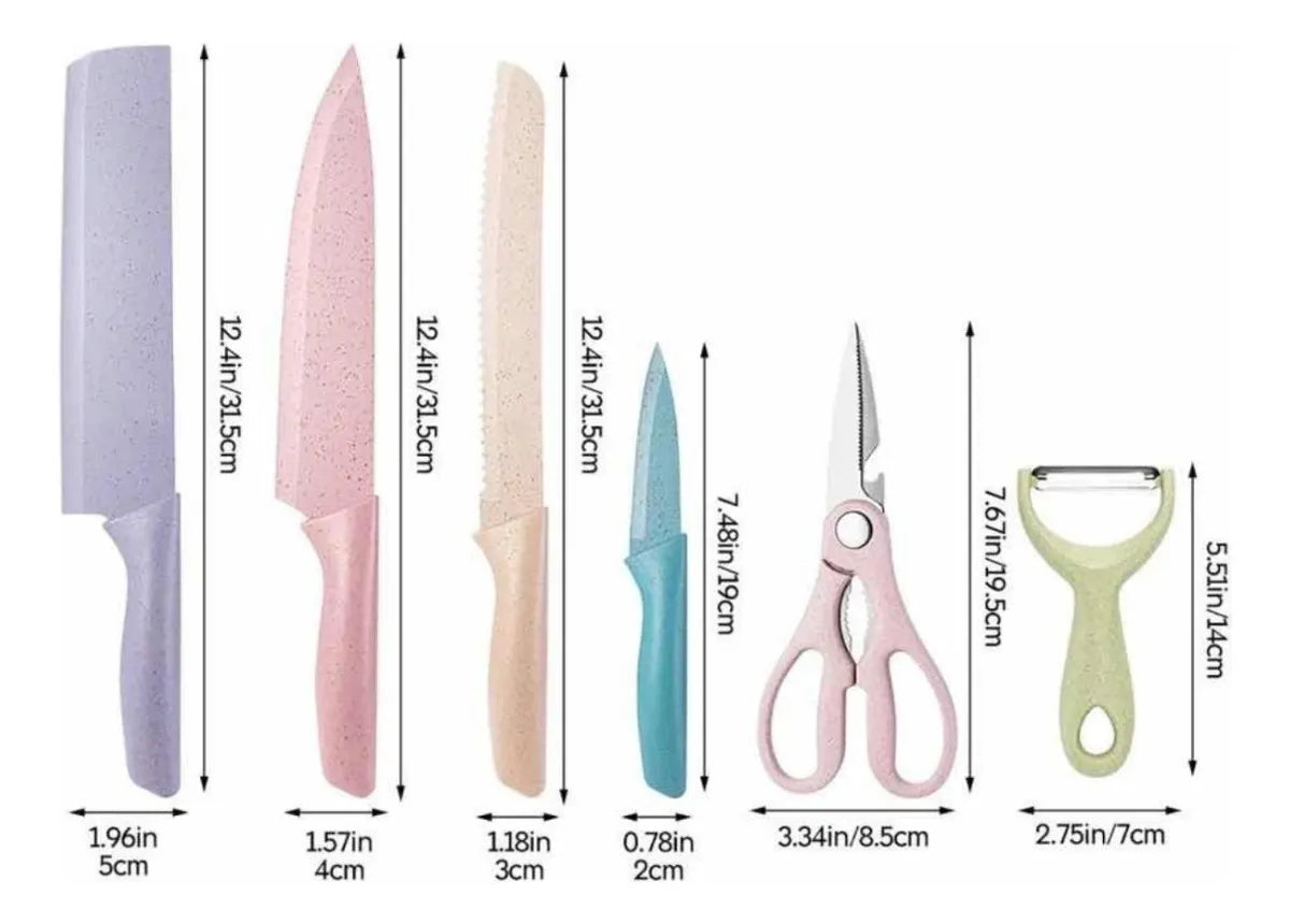 Set de Cuchillos de Cocina de Acero Inoxidable
