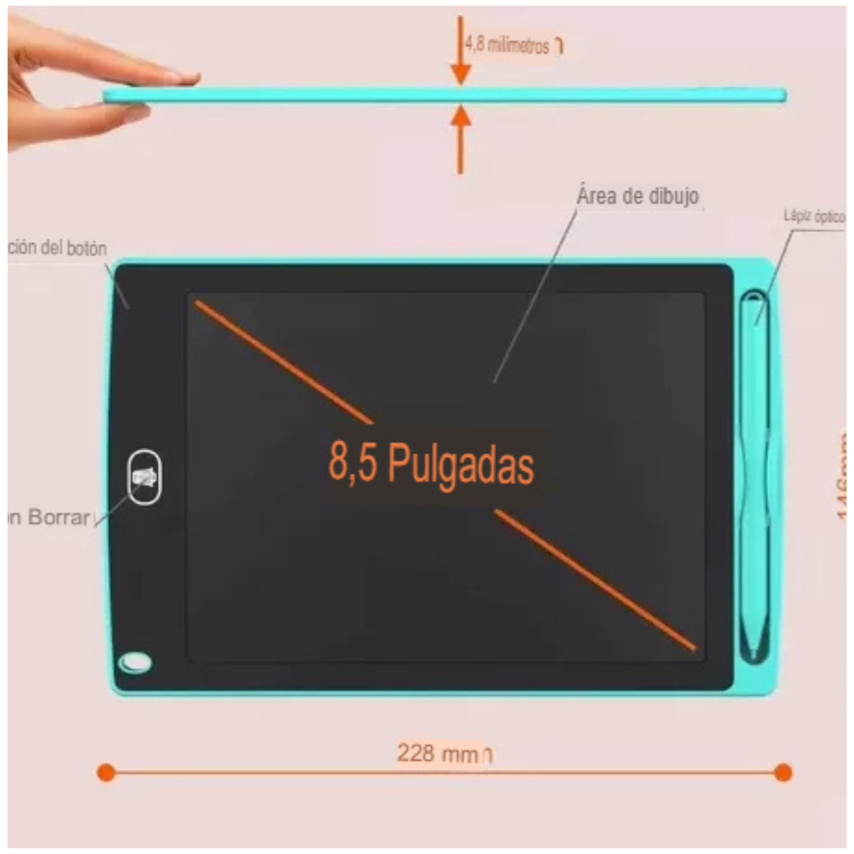 Tableta Digital LED Infantil 8.5 in